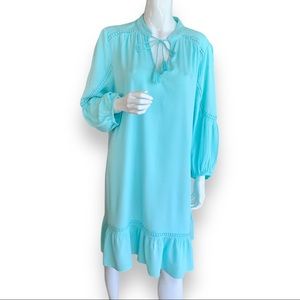 CROWN & IVY TURQUOISE MIDI DRESS